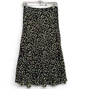 Vintage Drapers & Damons‎ Black Green Midi Skirt Sz 10 Witchy Whimsygoth